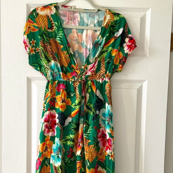 Colourful Brazilian V-neck Dress - Picture 1 of 5